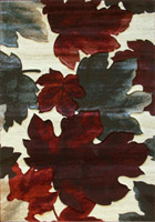 Pisa Contemporary Floral Leaves Rug G111A Burgundy