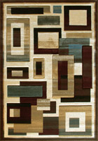 Pisa Contemporary Square Pattern Rug A056A White
