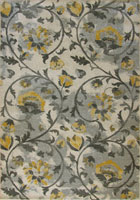 Rizzy Contemporary Floral Rug 3479F Cotton Silver