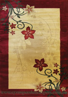 Rose Floral Rug 1766A Red Red