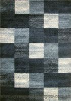 Tricolour Square Pattern Rug 8412A D. Blue Navy