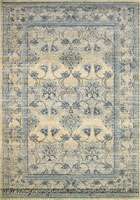 Tricolor Contemporary Floral Rug 8769 Bone Blue