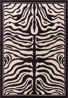 America Zebra Pattern Rugs 1802A Black Black
