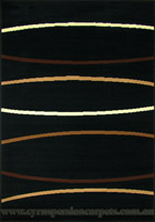 Bello Modern Abstract Striped Rugs V5710 Black