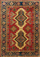 Gazni Geometric Hand Knotted Wool Rug