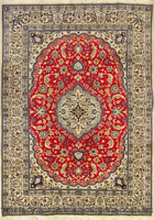 Nain Tabas Medallion Hand Knotted Wool & Silk Rug