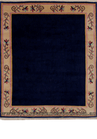 Nepal Hand Knotted Modern Border Wool Rug