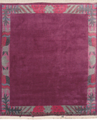 Nepal Hand Knotted Modern Border Wool Rug