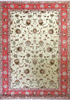 Tabriz Oriental Hand Knotted Wool & Silk Rug