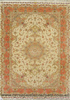 Tabriz Medallion Hand Knotted Wool & Silk Rug