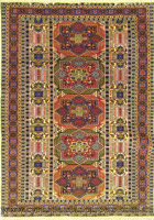 Ardebil Medallion Hand Knotted Wool & Silk Rug