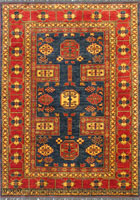 Gazni Geometric Hand Knotted Wool Rug