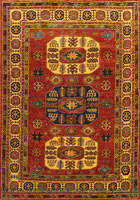 Gazni Geometric Hand Knotted Wool Rug