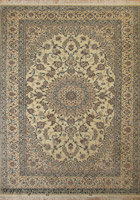 Habibian Medallion Hand Knotted Wool & Silk Rug