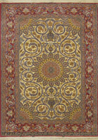Isfahan Medallion Hand Knotted Wool & Silk Rug