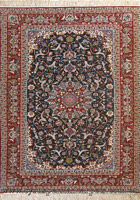 Isfahan Medallion Hand Knotted Wool & Silk Rug