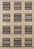 Laama Square Pattern Hand Knotted Wool Rug