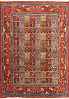 Moud Square Pattern Hand Knotted Wool Rug