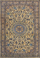 Nain Tabas Medallion Hand Knotted Wool & Silk Rug
