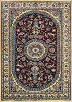 Nain Tabas Medallion Hand Knotted Wool & Silk Rug