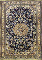 Nain Tabas Medallion Hand Knotted Wool & Silk Rug