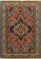 Ardebil Medallion Hand Knotted Wool & Silk Rug