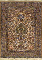 Isfahan Prayer Hand Knotted Wool & Silk Rug