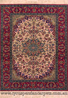 Isfahan Medallion Hand Knotted Wool & Silk Rug