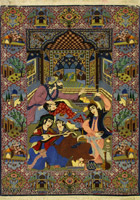 Isfahan Pictorial Hand Knotted Wool & Silk Rug