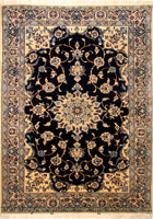 Nain Medallion Hand Knotted Wool & Silk Rug
