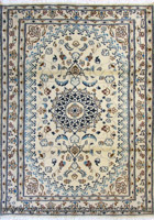Nain Tabas Medallion Hand Knotted Wool & Silk Rug