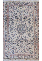Nain Tabas Medallion Hand Knotted Wool & Silk Rug