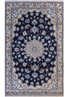 Nain Tabas Medallion Hand Knotted Wool & Silk Rug