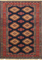 Turkomen Geometric Hand Knotted Wool Rug