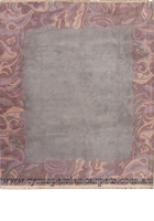 Nepal Hand Knotted Modern Border Wool Rug