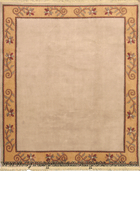 Nepal Hand Knotted Modern Border Wool Rug