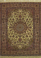 Isfahan Medallion Hand Knotted Wool Rug