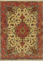 Tabriz Medallion Hand Knotted Wool & Silk Rug