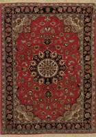 Tabriz Medallion Hand Knotted Wool & Silk Rug