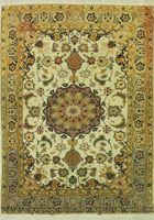 Tabriz Medallion Hand Knotted Wool & Silk Rug