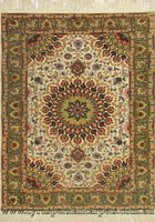 Tabriz Medallion Hand Knotted Wool & Silk Rug