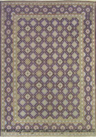 Kashan Geometric Hand Knotted Wool Rug