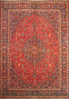 Mashad Medallion Hand Knotted Wool Rug