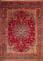 Mashad Medallion Hand Knotted Wool Rug
