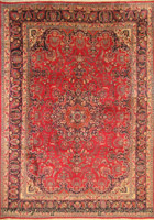 Mashad Medallion Hand Knotted Wool Rug