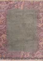 Nepal Hand Knotted Modern Border Wool Rug