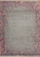 Nepal Hand Knotted Modern Border Wool Rug