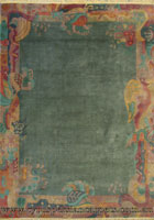 Nepal Hand Knotted Modern Border Wool Rug
