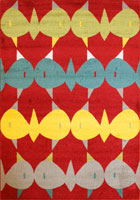 Boston Modern Abstract Fish Rug A299A Red Red