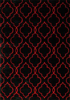 Boston Modern Trellis Rugs 337 Black Red